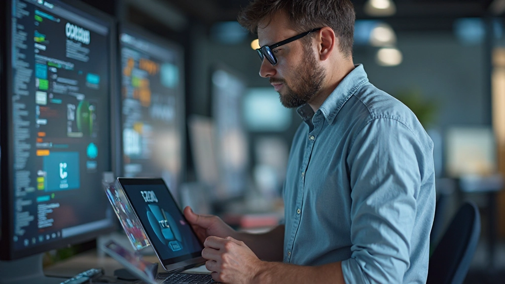 Responsieve typografie voorbeeld met dezelfde content op desktop, tablet en mobiele schermen